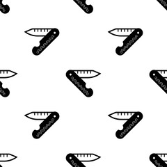 Pocketknife Icon Seamless Pattern, Pocket Knife, Sharp Blade Folding Knife