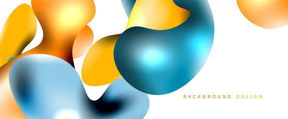 Bubbles abstract background. Liquid splashes on white vector template