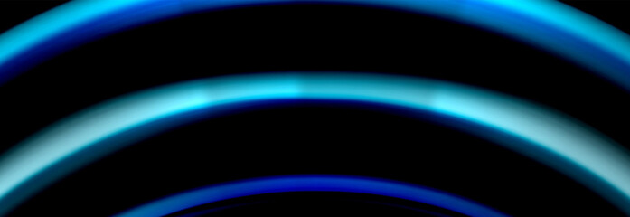 Dynamic motion abstract background. Color blurred stripes on black. Wave liquid lines poster. Vector illustration