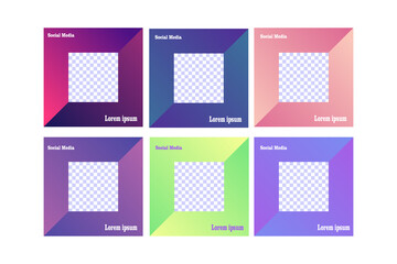 social media template with beautiful gradient design, minimalist concept, eps 10