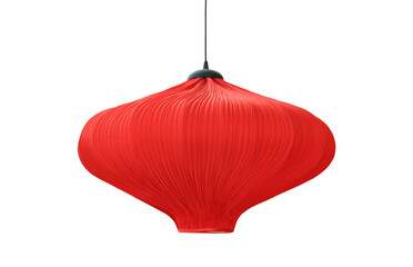 Chinese red paper lamp lantern hanging isolated on white background.