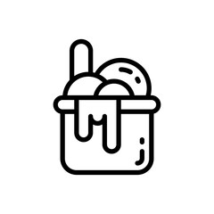 ice cream icon in line style isolated on white background. EPS 10