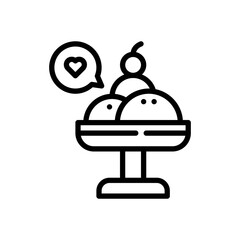 ice cream icon in line style isolated on white background. EPS 10