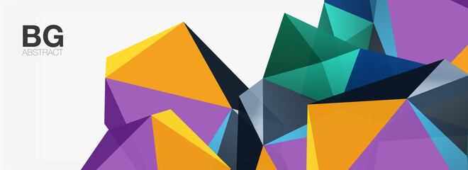 3d mosaic abstract backgrounds, low poly shape geometric design