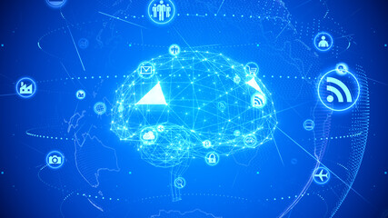 Ai Cloud Technology Icon Network Symbol Digital devices 3D illustration