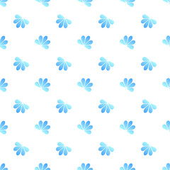 Obraz premium Vector seamless pattern with floral, repeating element. Pattern with a blue flower on a white background. Use in textiles, clothing, wallpaper, design, baby backgrounds, wrapping paper.