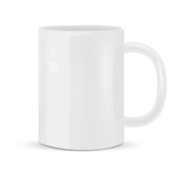 White cup isolated on white background. 3d illustration