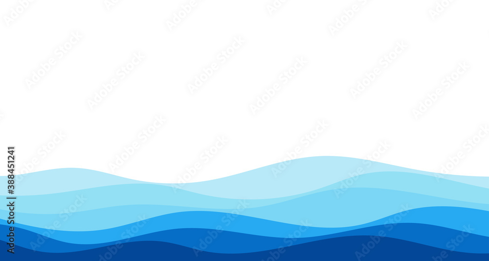 Canvas Prints blue river ocean wave layer vector background