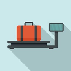 Airport control scales icon. Flat illustration of airport control scales vector icon for web design