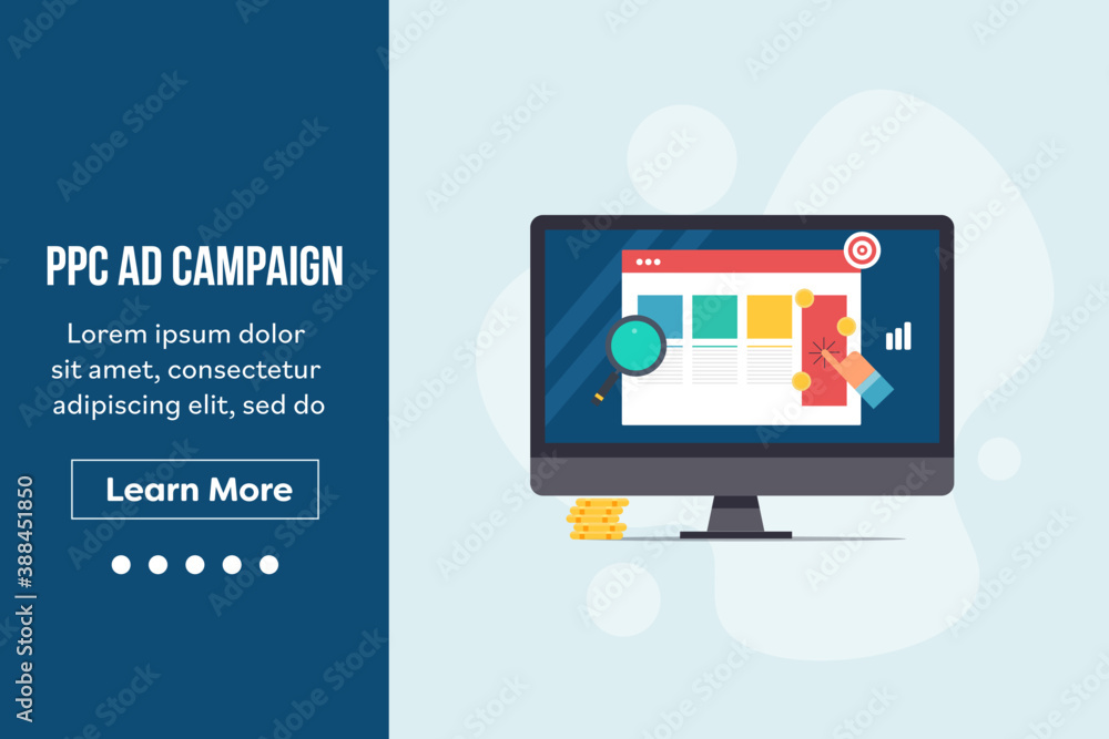 Poster pay per click, ppc advertising, conversion optimization with search engine marketing campaign. ppc a