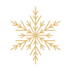 Winter holidays golden snowflake illustration