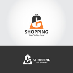 Initial  C Shop Logo designs Template. Illustration vector graphic of  letter and shop bag combination logo design concept. Perfect for Ecommerce,sale, discount or store web element. Company emblem