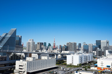 東京レインボーブリッジから望むベイエリアの風景