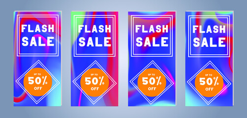 Sale Banner. Color gradient template for flyer poster, web stories, social media post