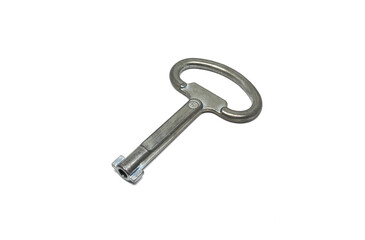 Key Industrial electrical control cabinet isolated on white background