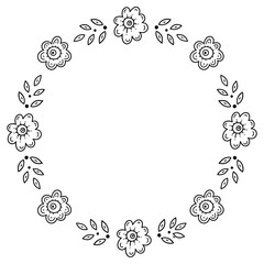 Frame in eastern tradition. Stylized with henna tattoos decorative pattern for decorating covers for book, notebook, casket, magazine, postcard and folder. Flower mandala in mehndi style.