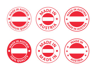 made in Austria labels set, Republic of Austria product emblem