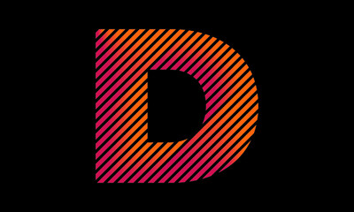 letter D black background