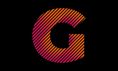 letter G black background