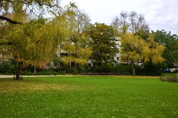 Weberwiese park in fall in Berlin
