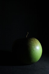 apple on black background