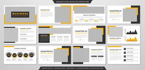Fototapeta na wymiar business presentation template with minimalist style and clean layout use for business proposal and annual report