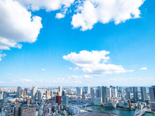 Obraz premium 【世界貿易センタービルより】東京都内、都市景観/豊洲・有明・勝どき方面