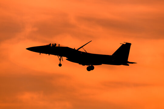 夕空にF-15