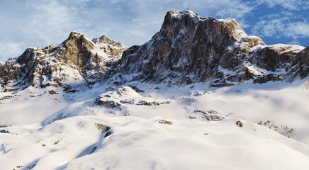 Obraz premium Snowy mountains, alps, himalayas, mountains