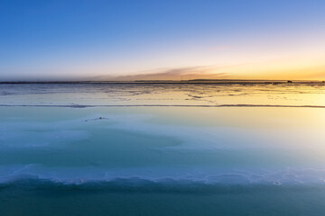 beautiful mangya jade lake in sunset