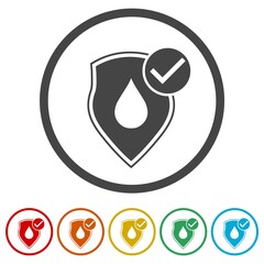 Waterproof ring icon, color set