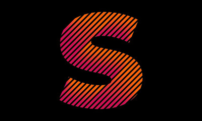 letter S black background