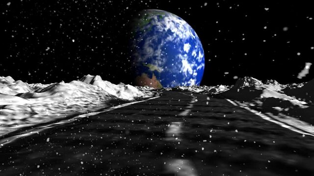 CG future road earth planet loop animation