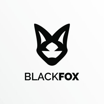 black fox logo vector illustration, Design element for logo, poster, card, banner, emblem, t shirt. Vector illustration