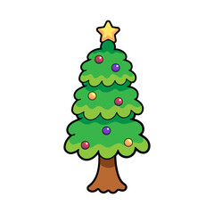 Christmas tree cartoon vector