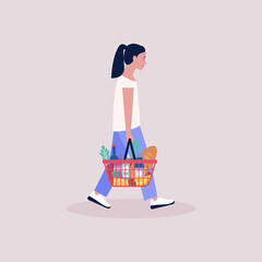 Woman with shopping basket