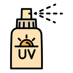 Uv spray bottle icon. Outline uv spray bottle vector icon for web design isolated on white background
