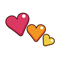 Cute heart love cartoon object icon vector illustration