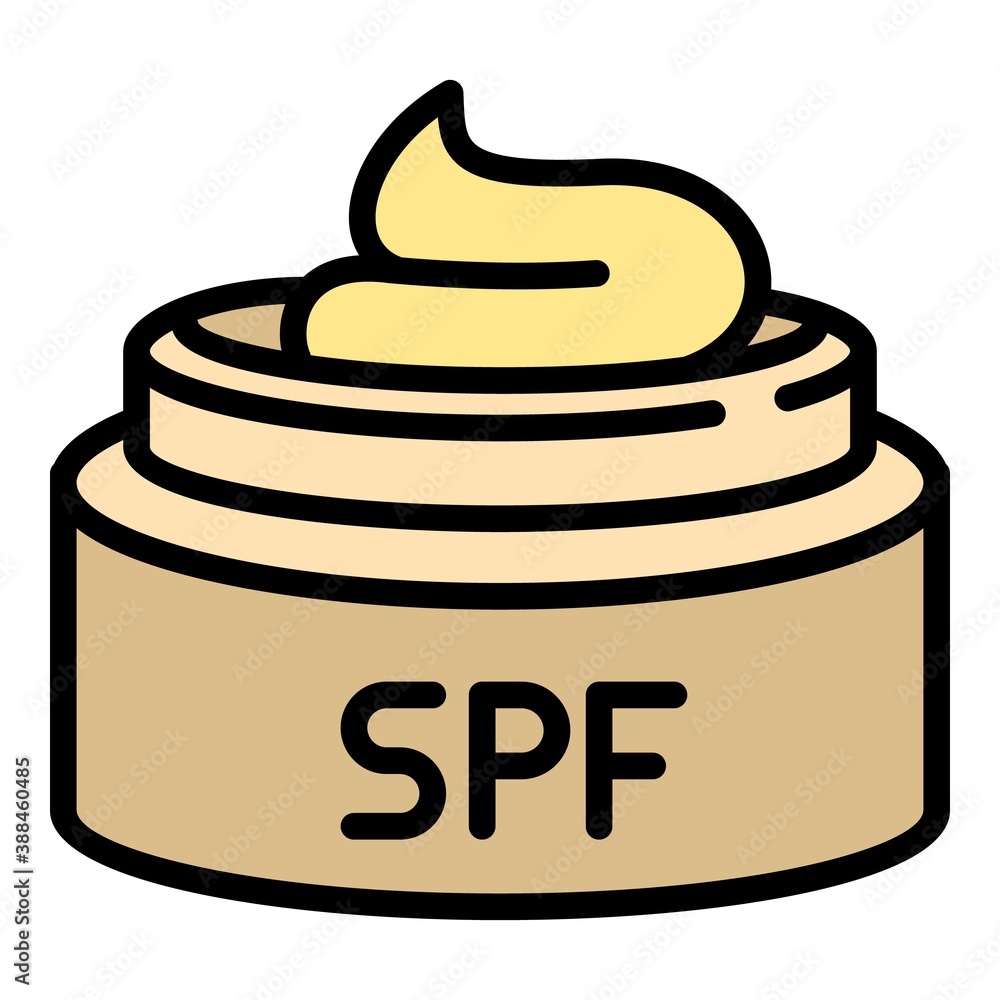 Poster spf cream jar icon. outline spf cream jar vector icon for web design isolated on white background
