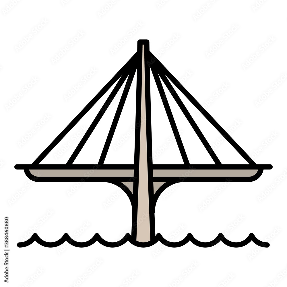 Poster futuristic bridge icon. outline futuristic bridge vector icon for web design isolated on white backg