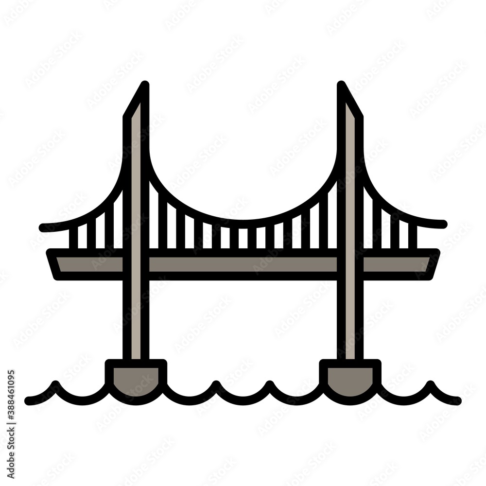 Poster high bridge icon. outline high bridge vector icon for web design isolated on white background
