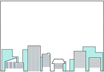 街並み　フレーム素材　ライン