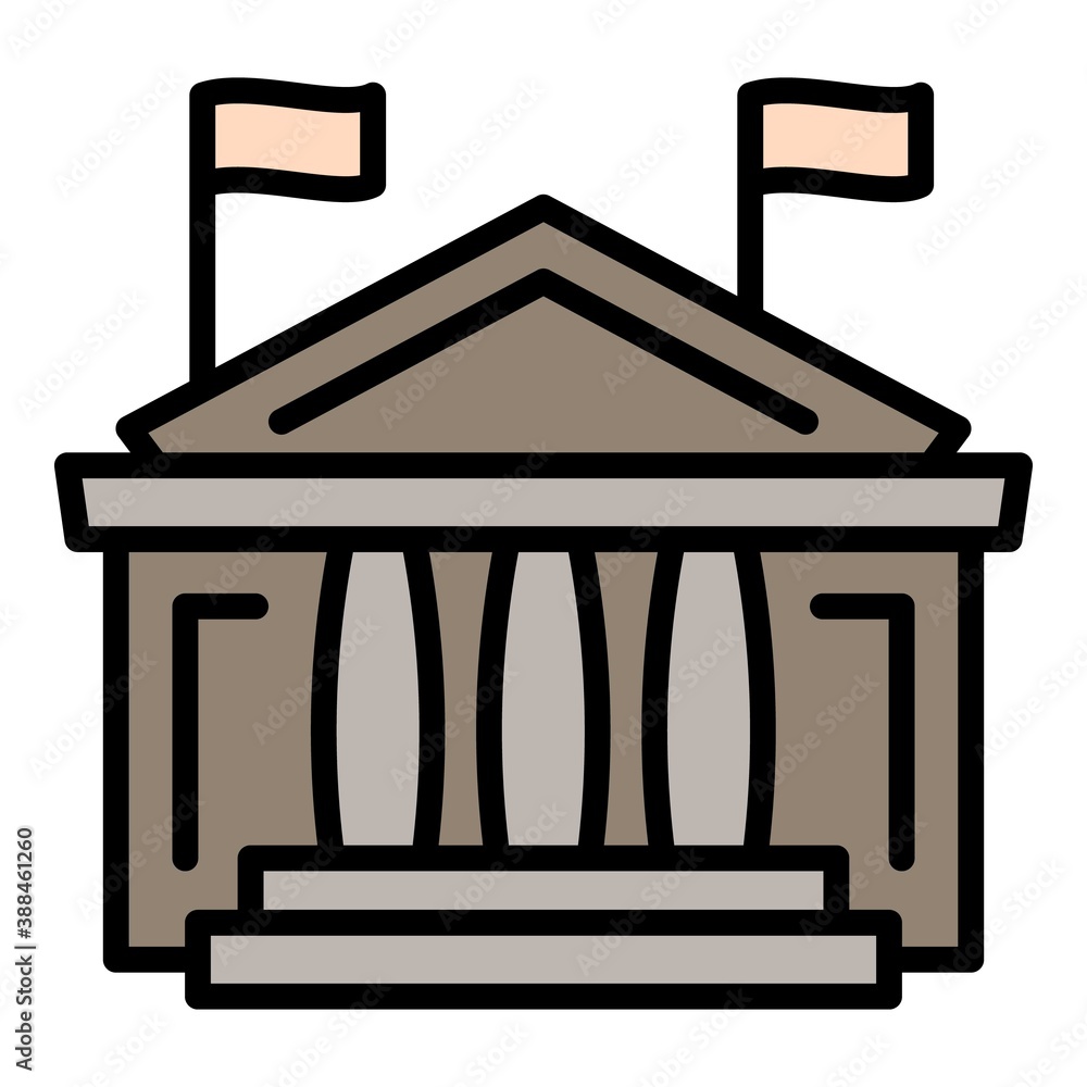 Poster courthouse icon. outline courthouse vector icon for web design isolated on white background