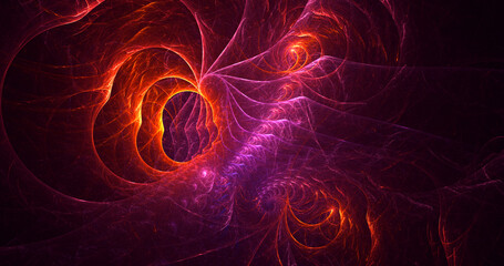 3D rendering abstract multicolor fractal light background