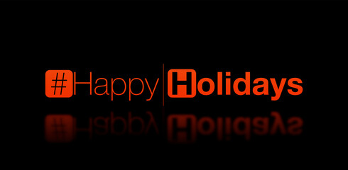 hashtag happy holidays con sfondo colorato