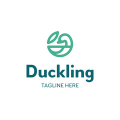 Vector Duck Bird Leaf Logo