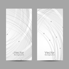 Set of vertical banners with curves and dots