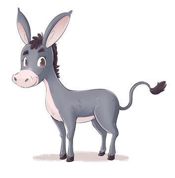 Gray donkey illustration