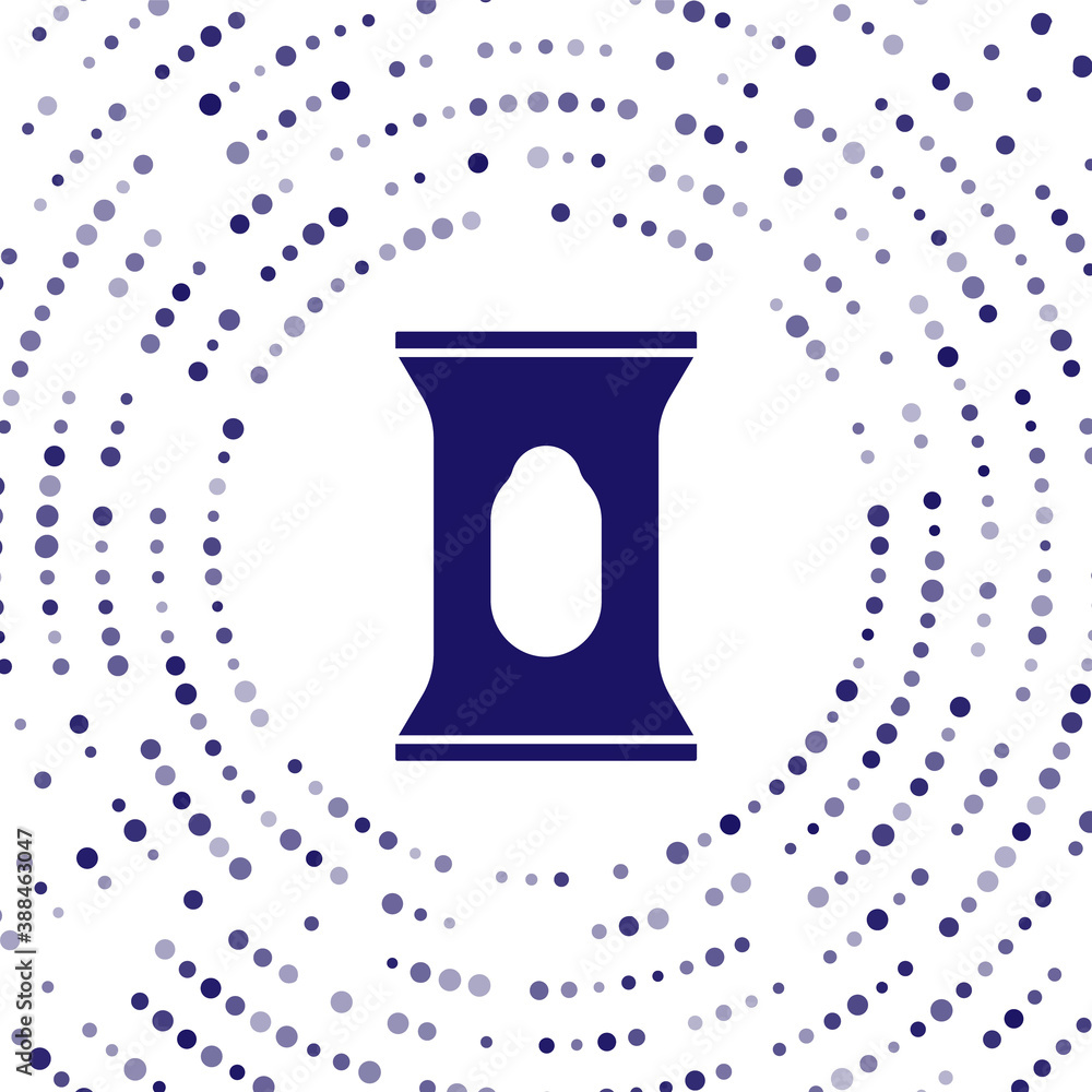 Poster blue wet wipe pack icon isolated on white background. abstract circle random dots. vector.