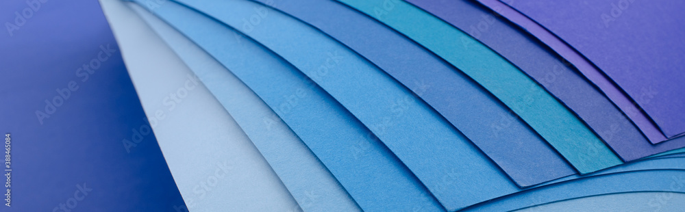 Poster abstract bright soft design background with blue wavy curved lines in dynamic style, template brochu